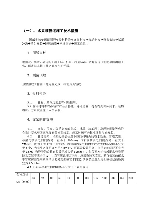 消防水系统关键施工技术、工艺及重点、难点和解决方案