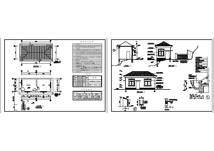 某单位单层砖混结构保安室建筑设计施工图