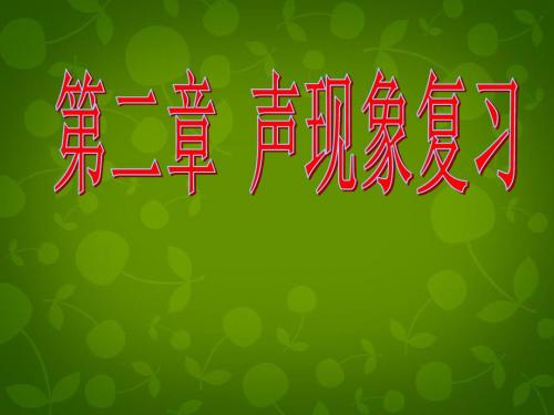 山东省龙口市诸由观镇诸由中学八年级物理上册 第二章 声现象复习课件1 (新版)新人教版【精品课件】