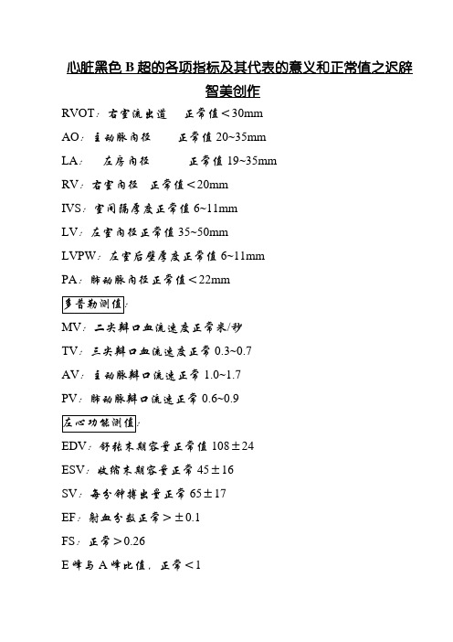 心脏彩超的各项指标正常值及其代表的意义-ivs正常值