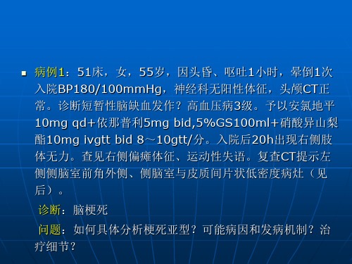 医学课件脑分水岭梗死完整