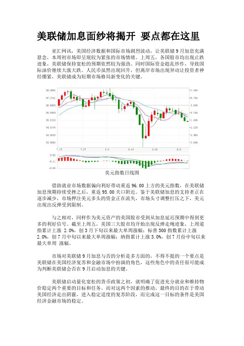 美联储加息面纱将揭开 要点都在这里