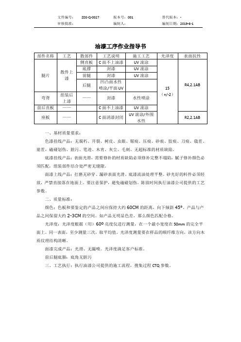 油漆工序作业指导书