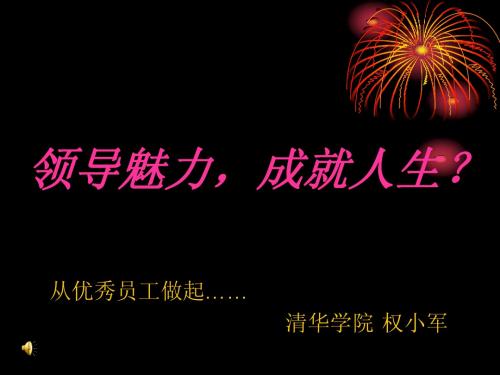 提升领导力执行力经典实用课件：领导魅力_成就人生