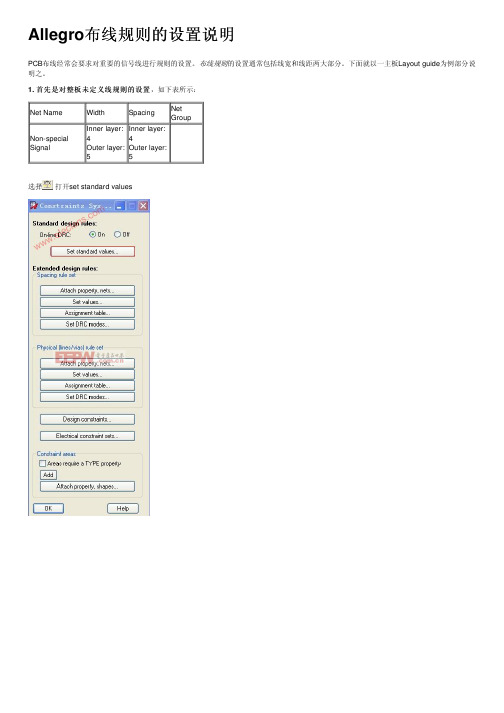 Allegro布线规则设置说明说明书