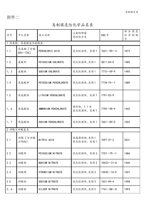 易制爆目录