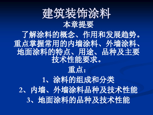 建筑装饰涂料ppt模板