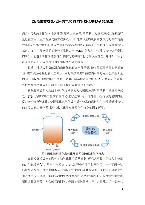 煤与生物质流化床共气化的CFD数值模拟研究综述