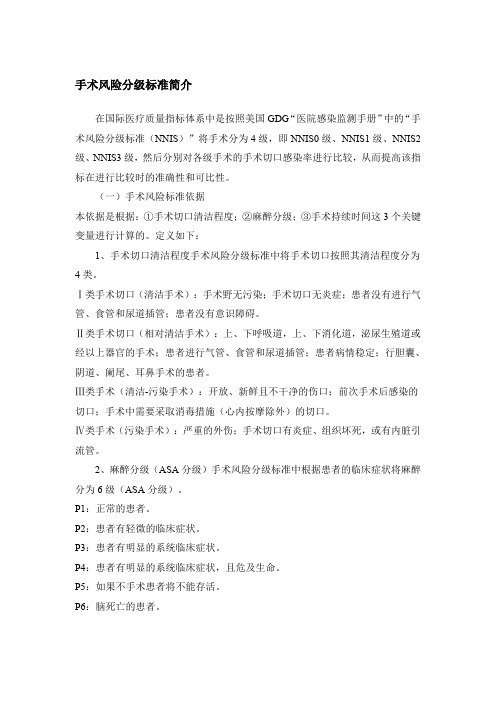 NNIS手术风险分级简介