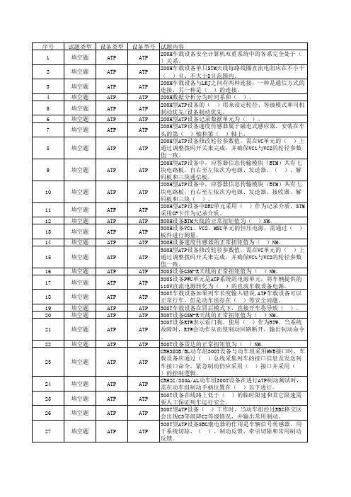 车载ATP作业指导书题库