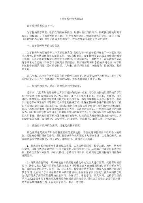 青年教师培训总结10篇