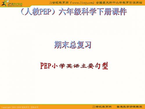 (人教PEP)六年级英语下册课件 期末总复习 句型