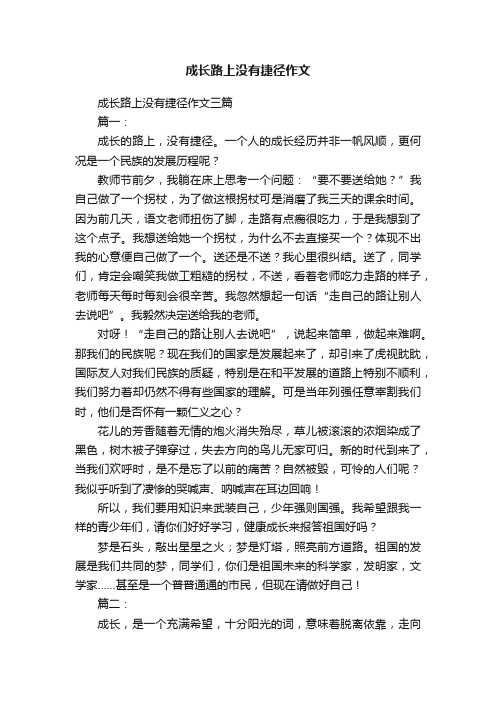 成长路上没有捷径作文