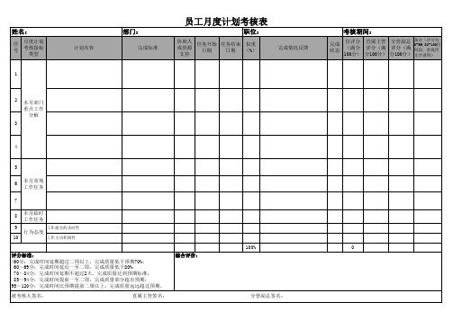 工作总结计划表(模板)