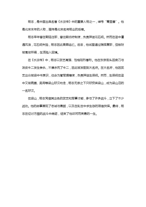 杨志简介300字