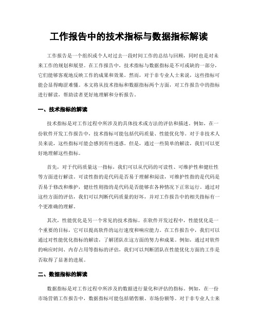 工作报告中的技术指标与数据指标解读