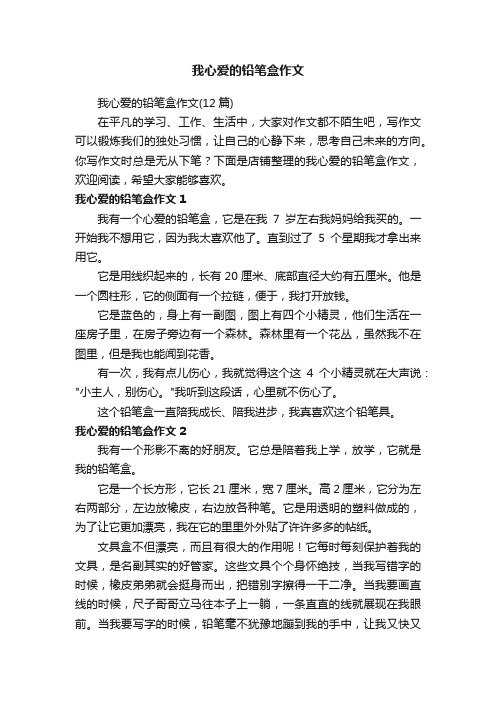 我心爱的铅笔盒作文