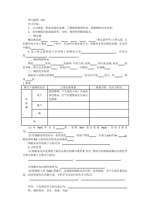 钠预习提纲 ()