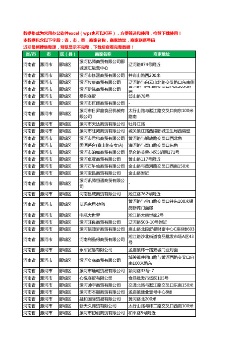 2020新版河南省漯河市郾城区贸易有限公司工商企业公司商家名录名单黄页联系电话号码地址大全93家