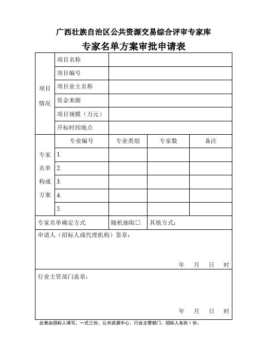 广西壮族自治区公共资源交易综合评审专家库