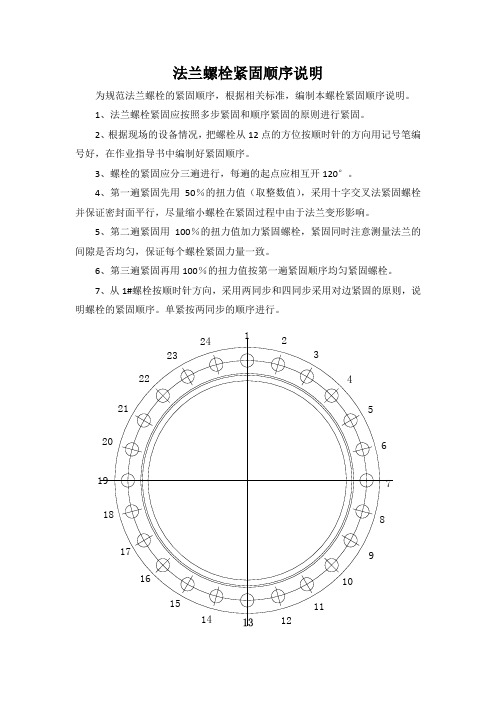 法兰螺栓紧固顺序说明(24条螺栓)