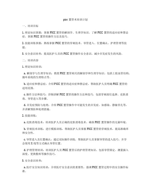 picc置管术培训计划