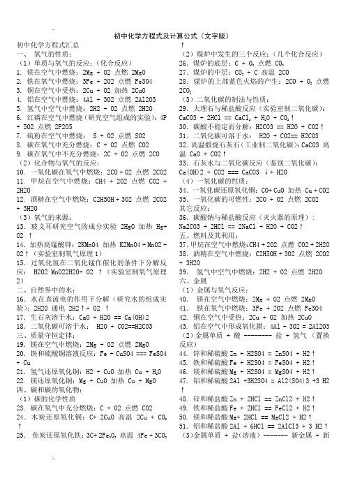 【必背】初中化学方程式及计算公式(图文双版)