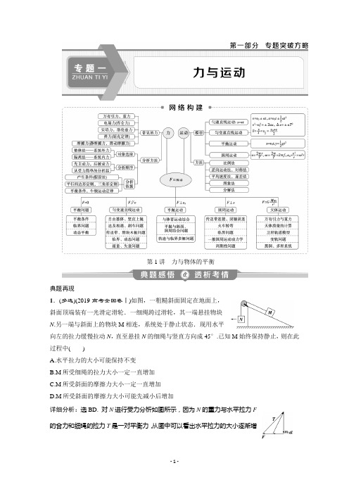 2020新课标高考物理二轮讲义：专题一第1讲 力与物体的平衡