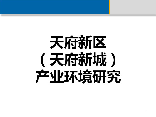 成都市天府新区产业环境研究