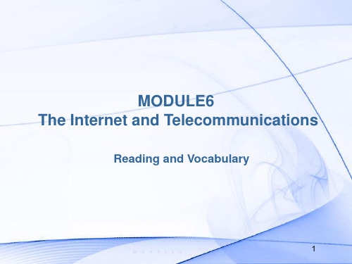 外研版高中英语Book 1 Module 6 The Internet and Telecommun