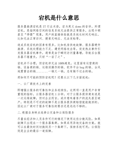 宕机是什么意思