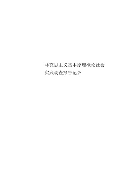 马克思主义基本原理概论社会实践调查报告记录