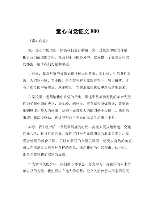 童心向党征文800