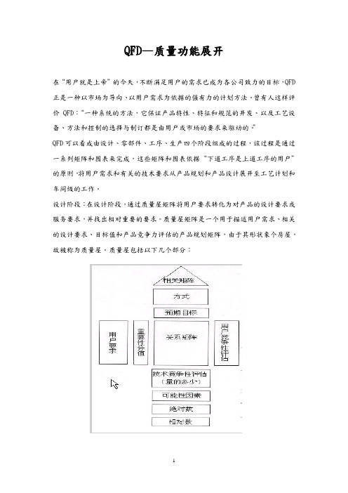 QFD 质量功能展开