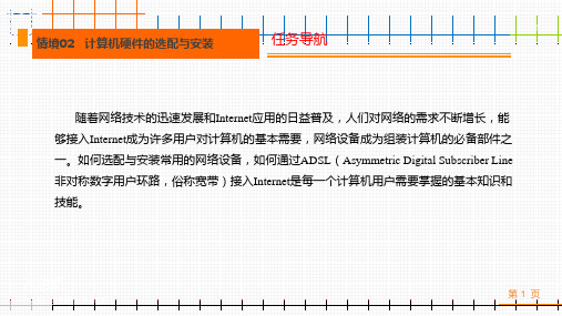 《计算机组装与维护》课件 任务10：计算机外部设备的选配与安装