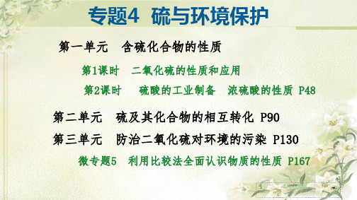 新教材 苏教版高中化学必修第一册 专题4 硫与环境保护 精品教学课件(共185页)