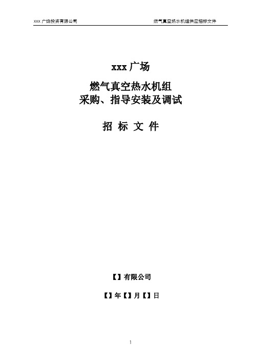 大型购物广场燃气真空热水机组招标文件模版