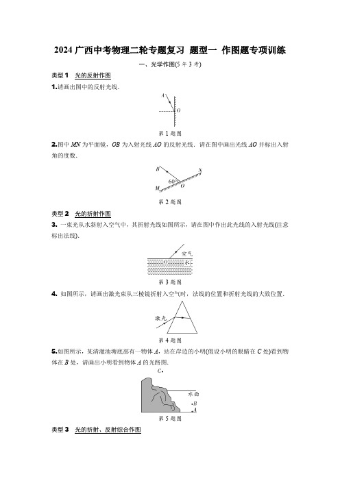 2024广西中考物理二轮专题复习 题型一 作图题专项训练 (含答案)