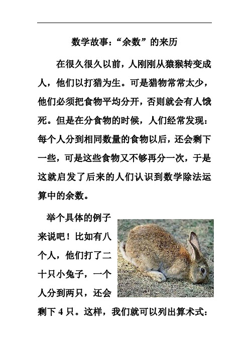 数学故事：“余数”的来历