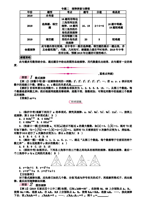 河北省2019年中考数学专题2规律探索与猜想精讲试题