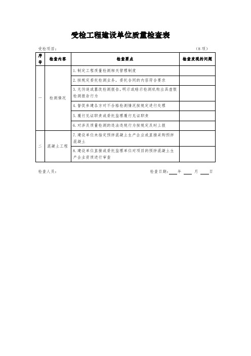 4.1受检工程建设单位质量检查表