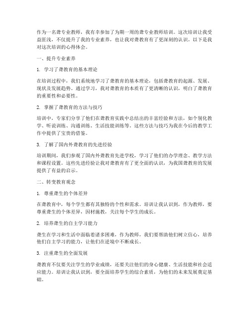 聋专业教师培训心得体会