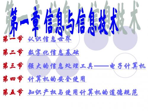 江苏教育版信息与信息技术PPT课件