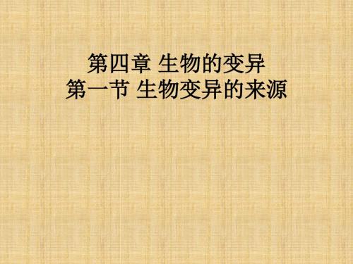 高中生物 第四章 生物的变异 4.1 生物变异的来源名师精编课件 浙科版必修2