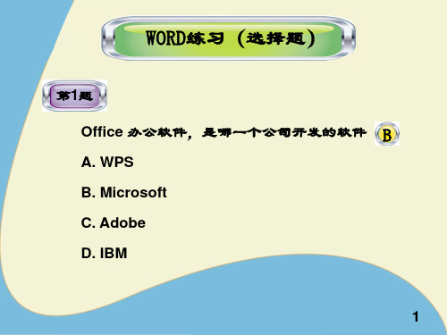 word练习(选择题)