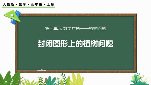 最新人教版五年级数学上册《7.3 封闭曲线上植树的问题》精品教学课件