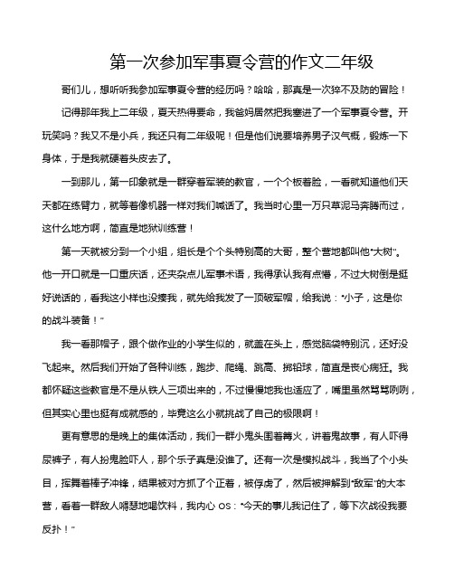 第一次参加军事夏令营的作文二年级