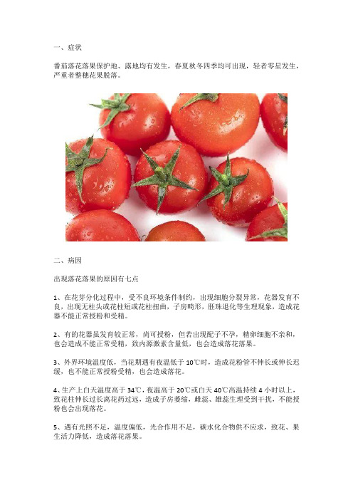 番茄落花落果是为何？