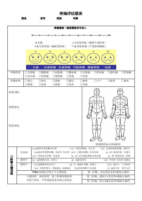 疼痛评估量表