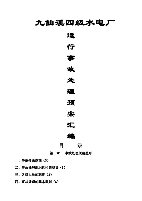 水电厂运行事故处理预案汇编修